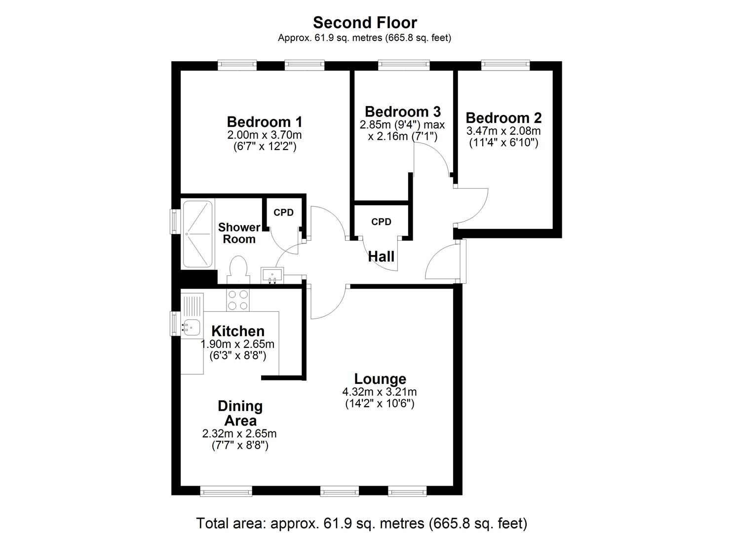 Floorplan.Tiberius Close, Wallsend